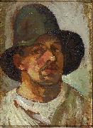 Theo van Doesburg Selfportrait with hat. oil painting artist